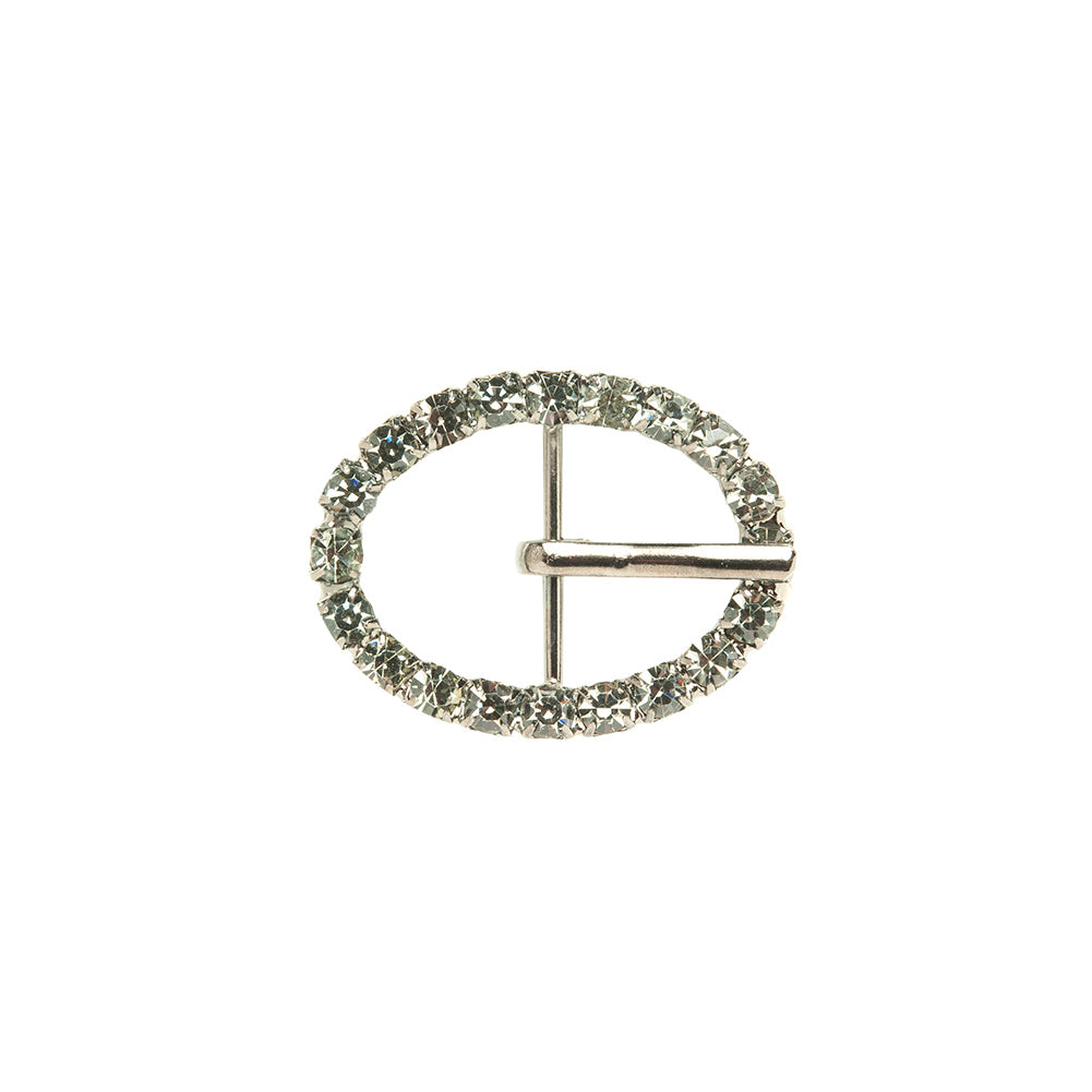 Swarovski Black Diamond and Gunmetal Oval Rhinestone Buckle - 1.125