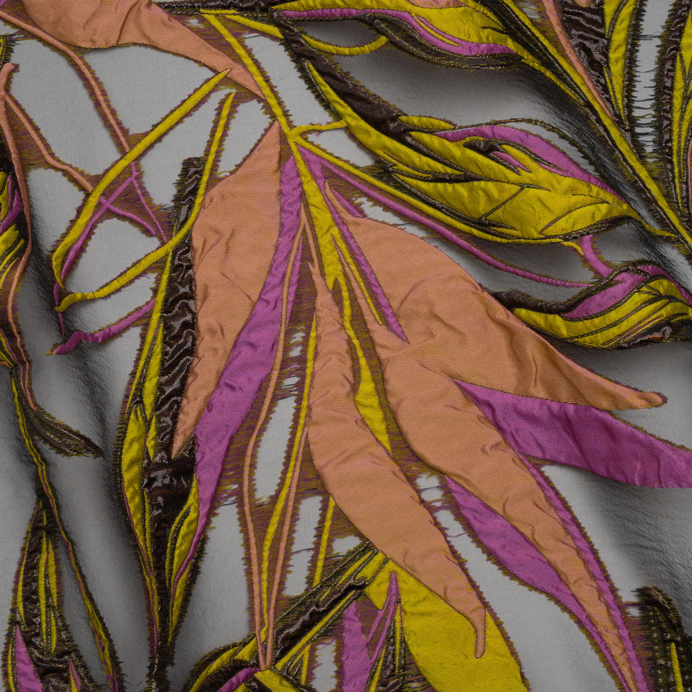 Metallic Luxury Burnout Brocade - Purple, Green and Black Magical Leaves - Joann Fabrics