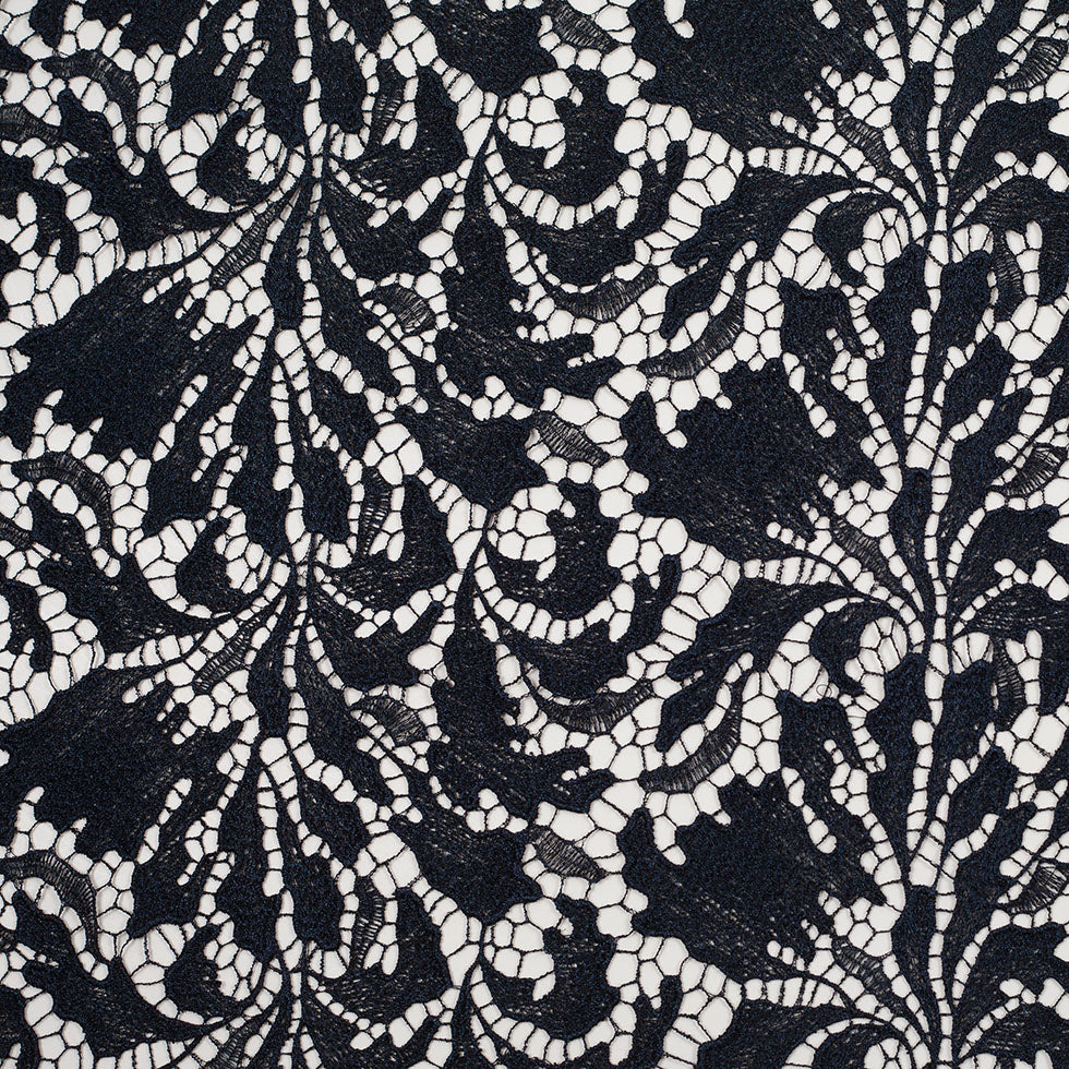 Black Iris Floral Re-embroidered Lace - Joann Fabrics