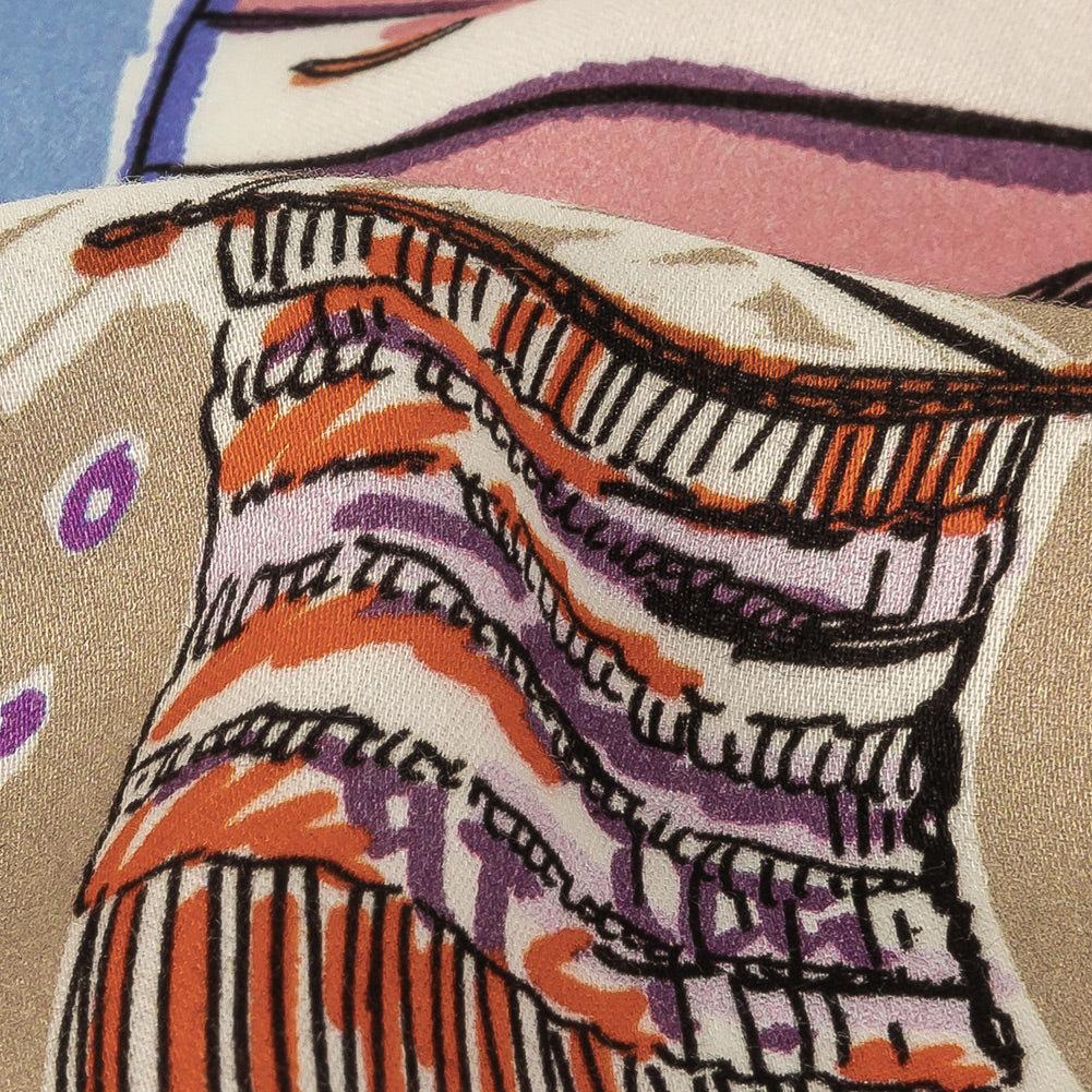 Rayon Challis - Multicolor Indoor Spaces - Where You're Planted Print - Mood Exclusive Wisteria Collection - Joann Fabrics
