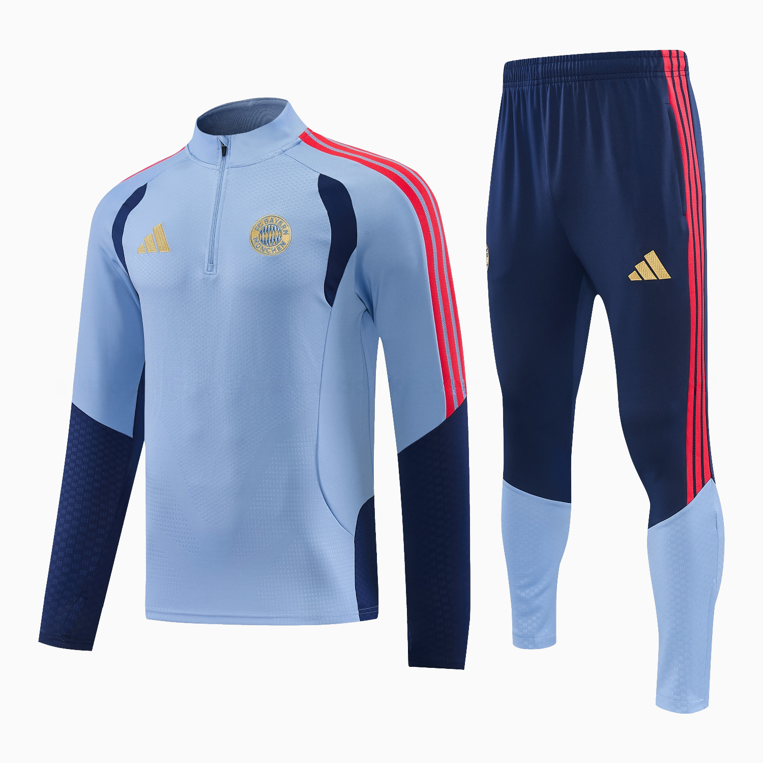 Bayern Munich 26-27 Long Sleeves Training Set - Light Blue Top and Dark Blue Pants - UnitedFutballJersey