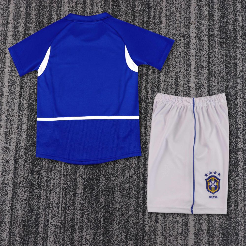 2002 Retro Brazil Away Football Shirt 1:1 Thai Quality Kids Size