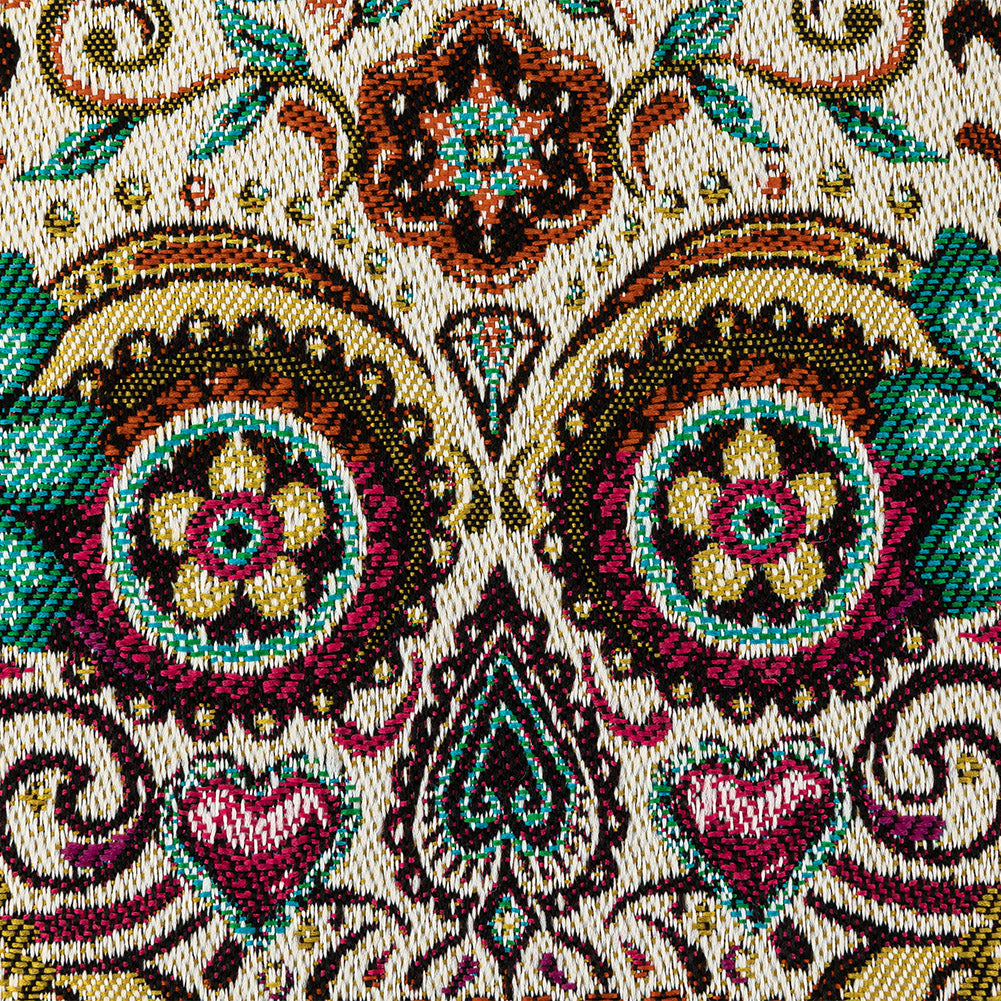 French Teal and Multicolored Sugar Mandalas Oversized Square Patch - 18.875