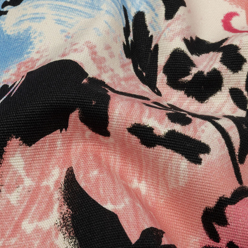 Stretch Cotton Canvas Print - Blue, Pink and White Graffiti - Mood Exclusive Graffiti Lane - Joann Fabrics