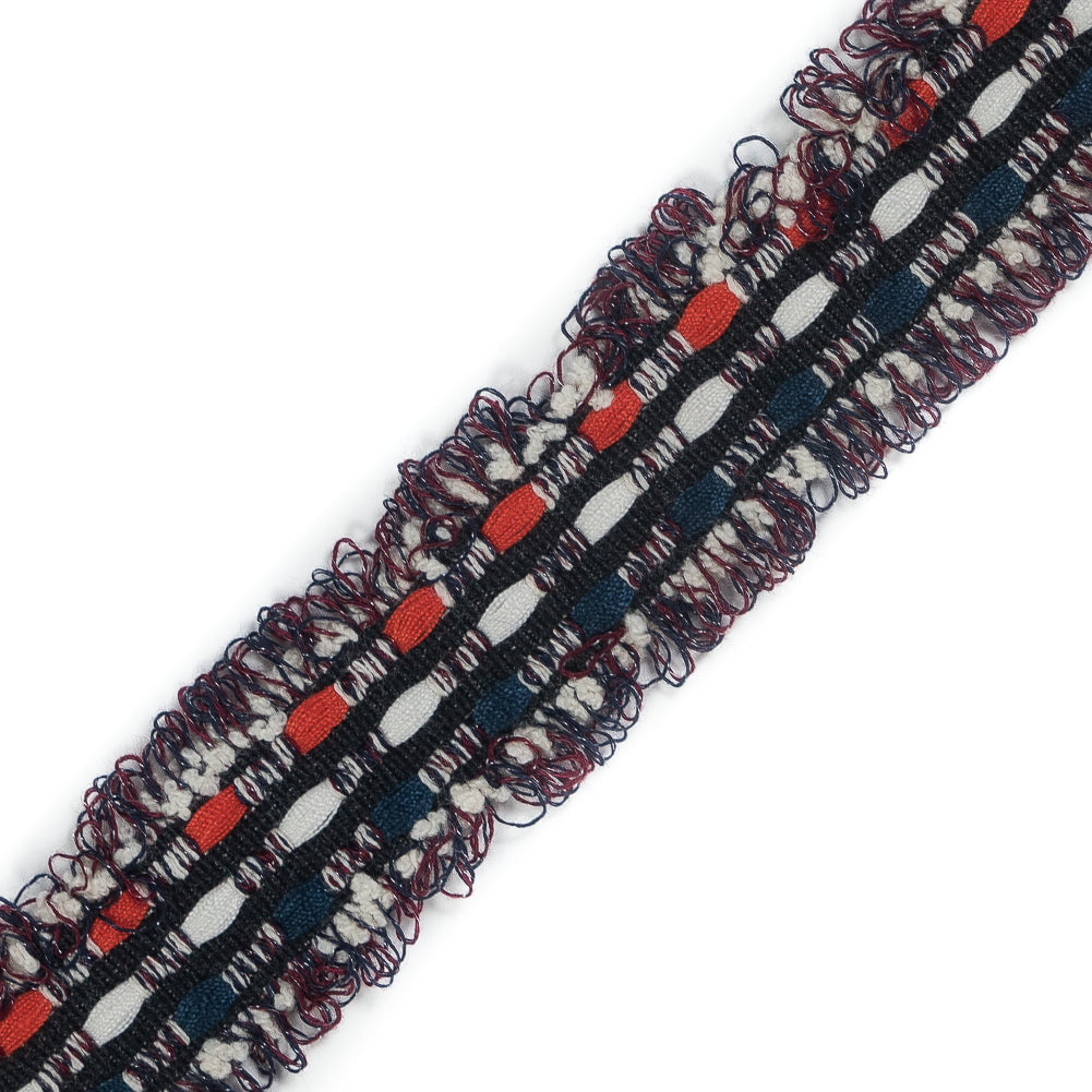 Italian White, Red and Blue Woven Trim - 1.125
