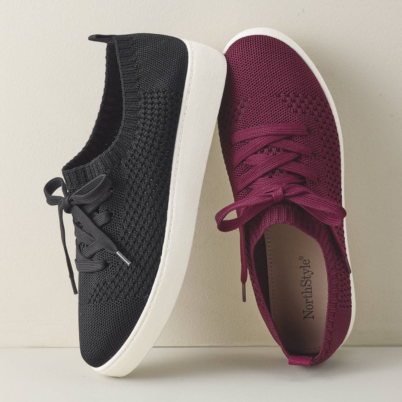 Casual Knit Sneaker, Easy Pull-On Style, Lightweight, Breathable - Northstyle Catalog