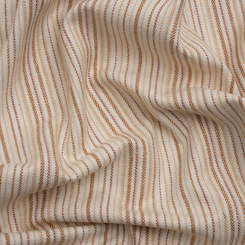 Polyester and Cotton Twill - Persimmon Barcode Stripes - British Imported - Joann Fabrics