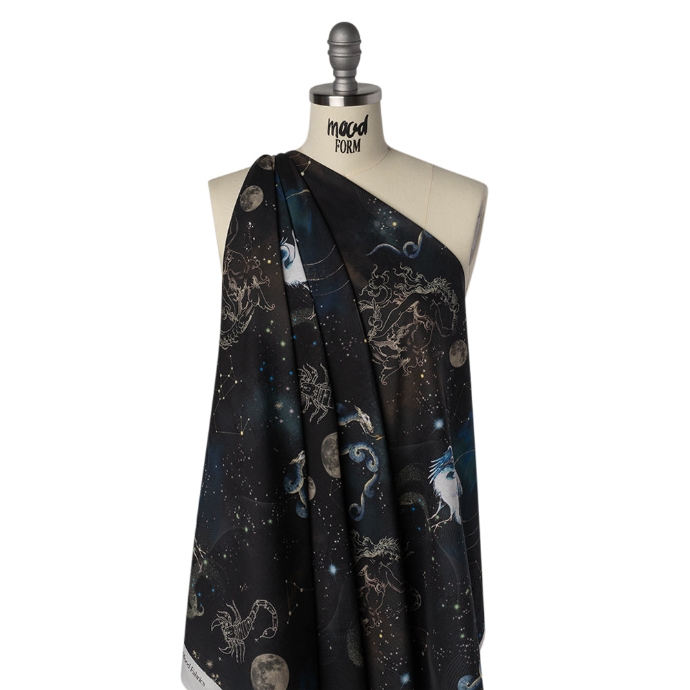 Cotton Voile - Black Celestial Birds - Apollo's Disguise Print - Mood Exclusive Gaia Collection - Joann Fabrics