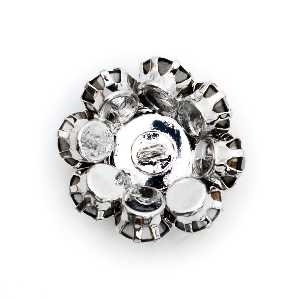 Italian Silver, Black and Crystal Rhinestone Button - 40L/25mm - Joann Fabrics