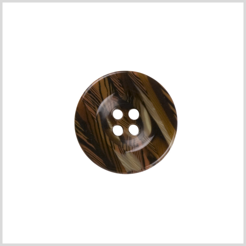Plastic 4-Hole Button - 32L/20mm - Brown and Tan Overlapping Animal Stripes - Joann Fabrics