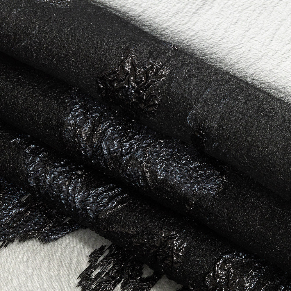 Metallic Black Abstract Luxury Burnout Brocade - Joann Fabrics
