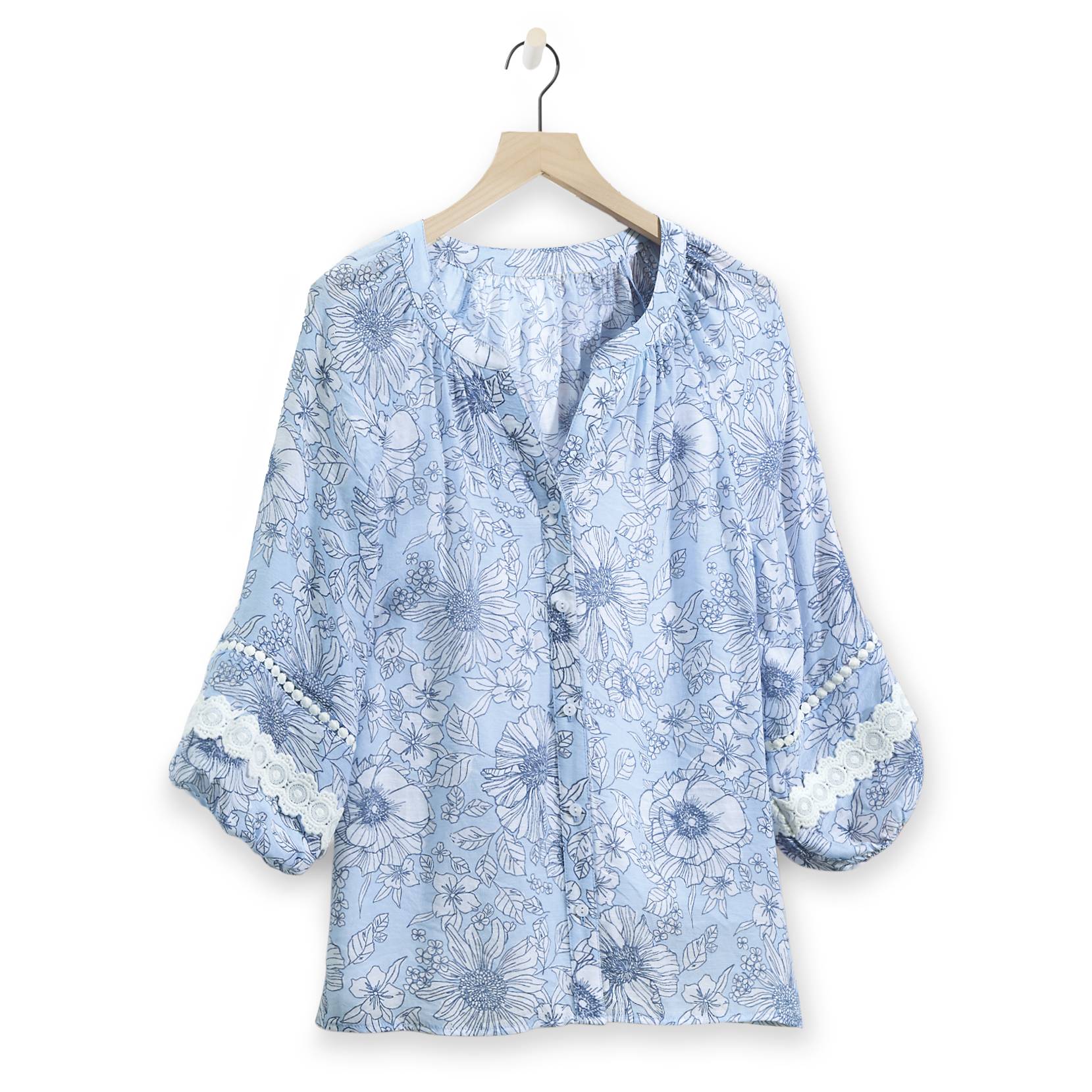 Lace Inset Floral Popover - Northstyle Catalog