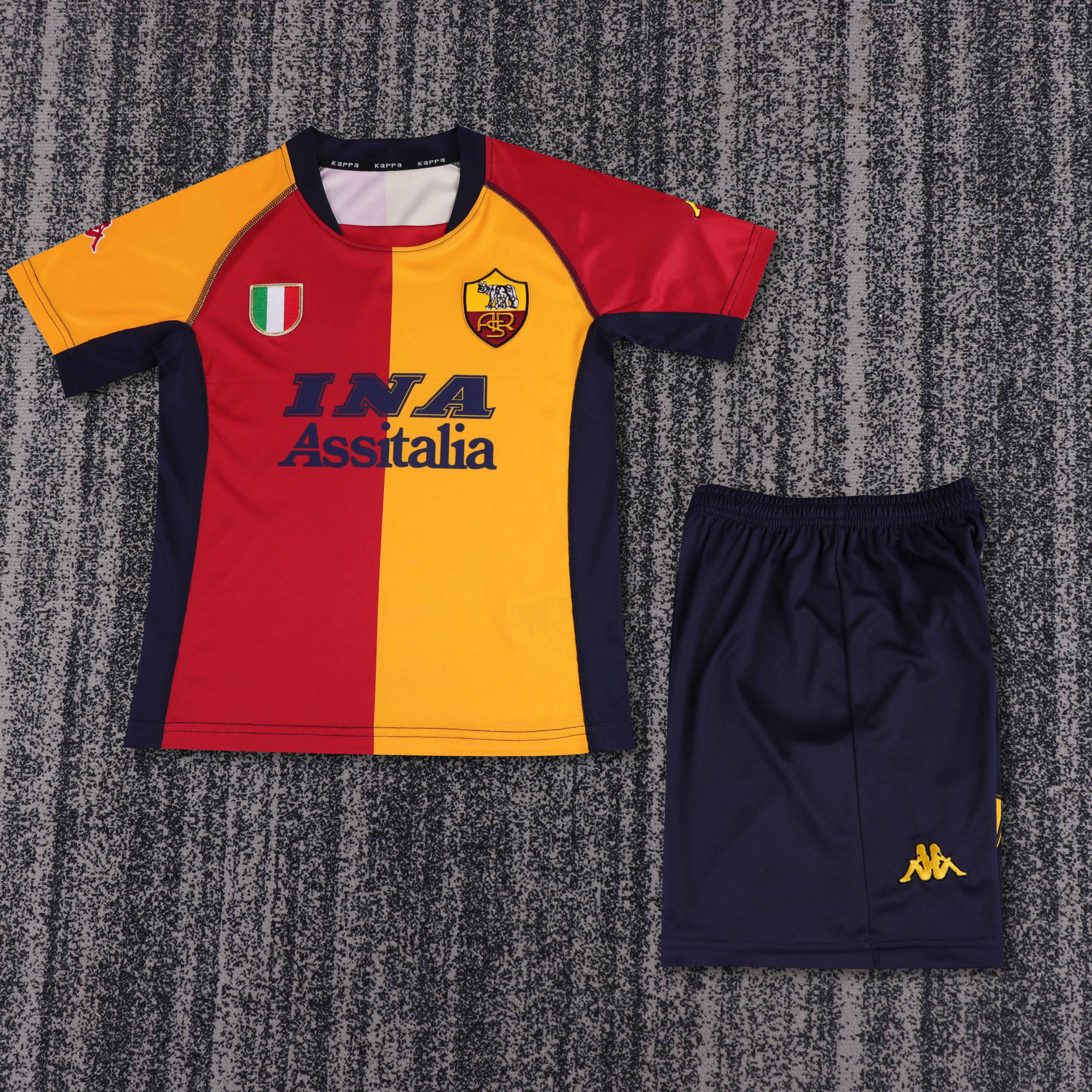 2000/2001 Retro Roma Home Soccer Jersey 1:1 Thai Quality Kids Size