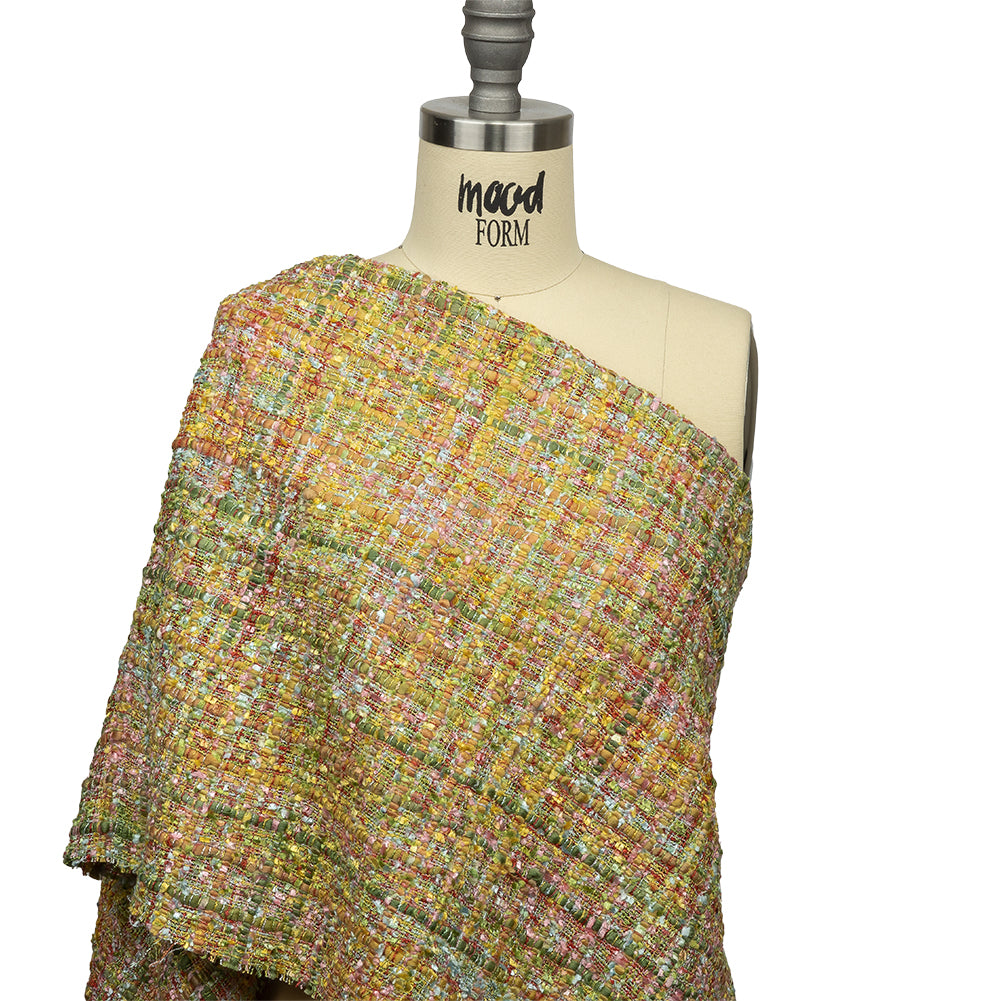 Viscose and Acrylic Chenille Tweed - Yellow, Minced Herb and Pink - Newcastle Collection - Joann Fabrics