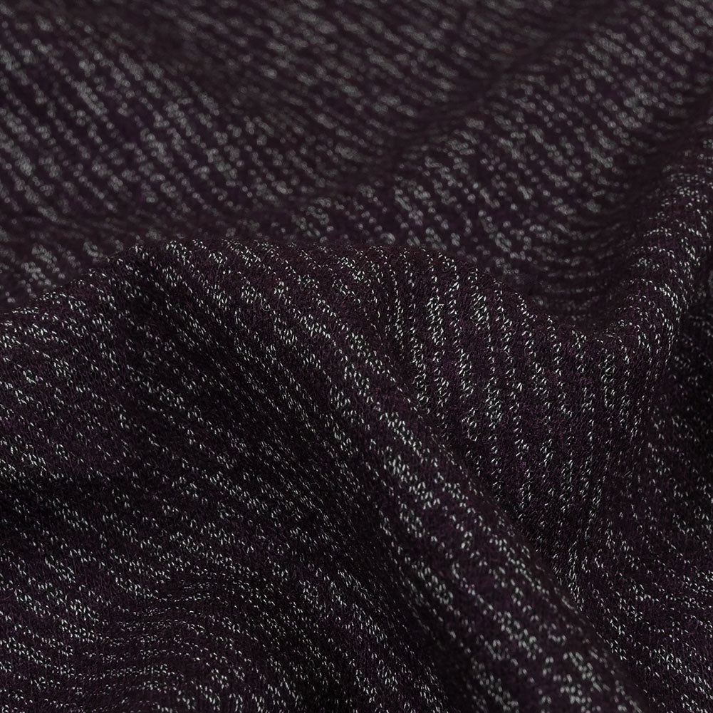 Plum and Gray Diagonal Stripes Wool Blend Knit - Joann Fabrics