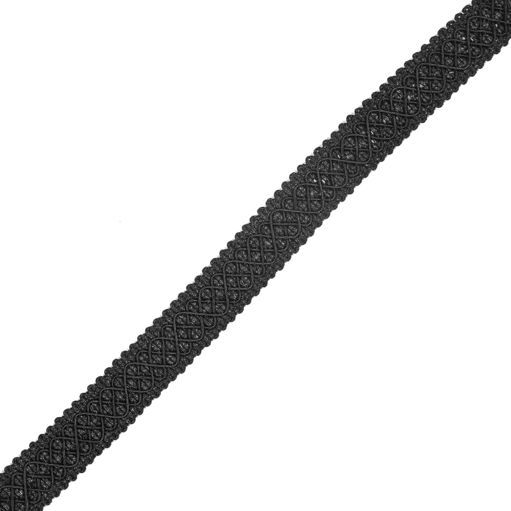 Black Lattice Braided Trim - 1