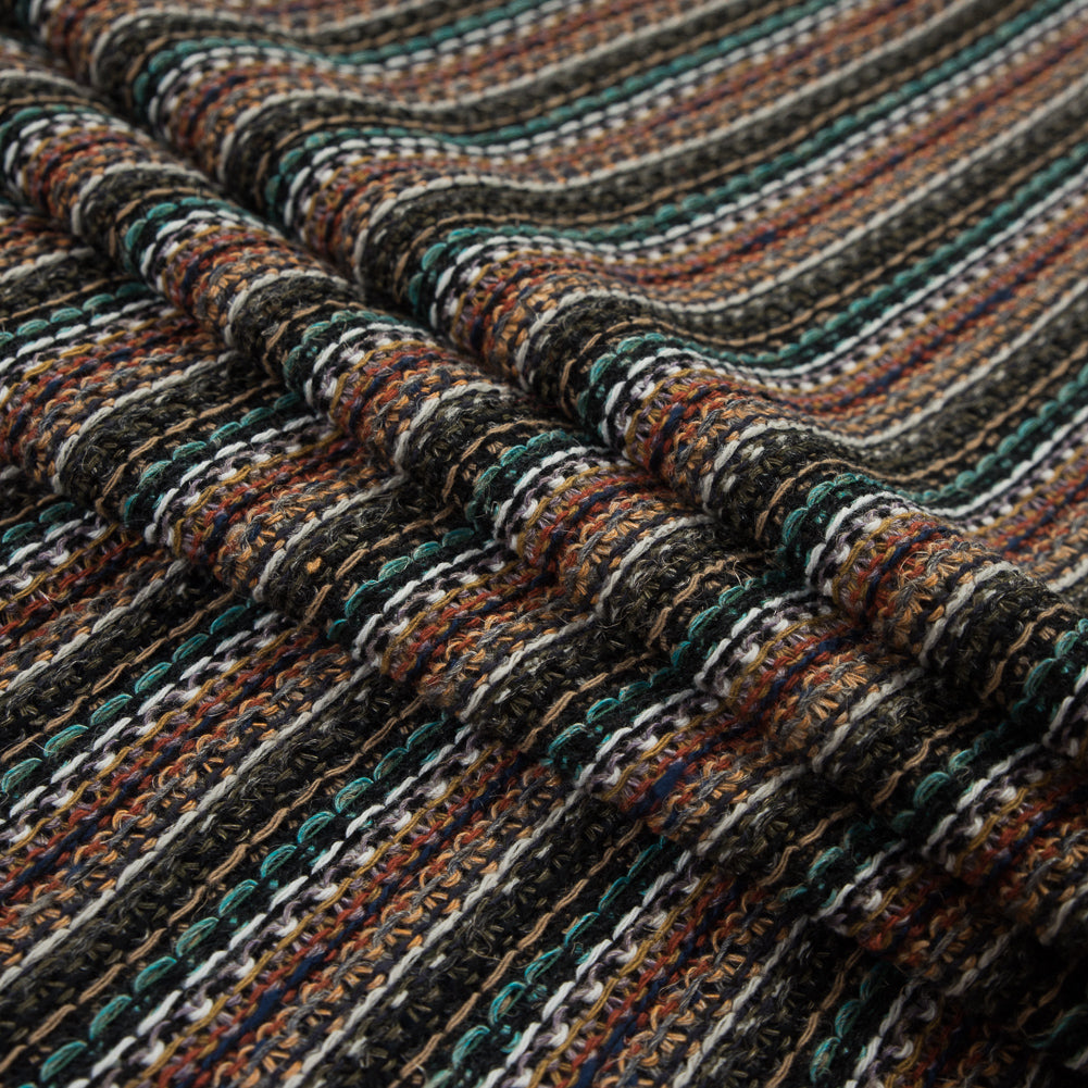 Italian Olive and Orange Striped Wool Knit - Joann Fabrics