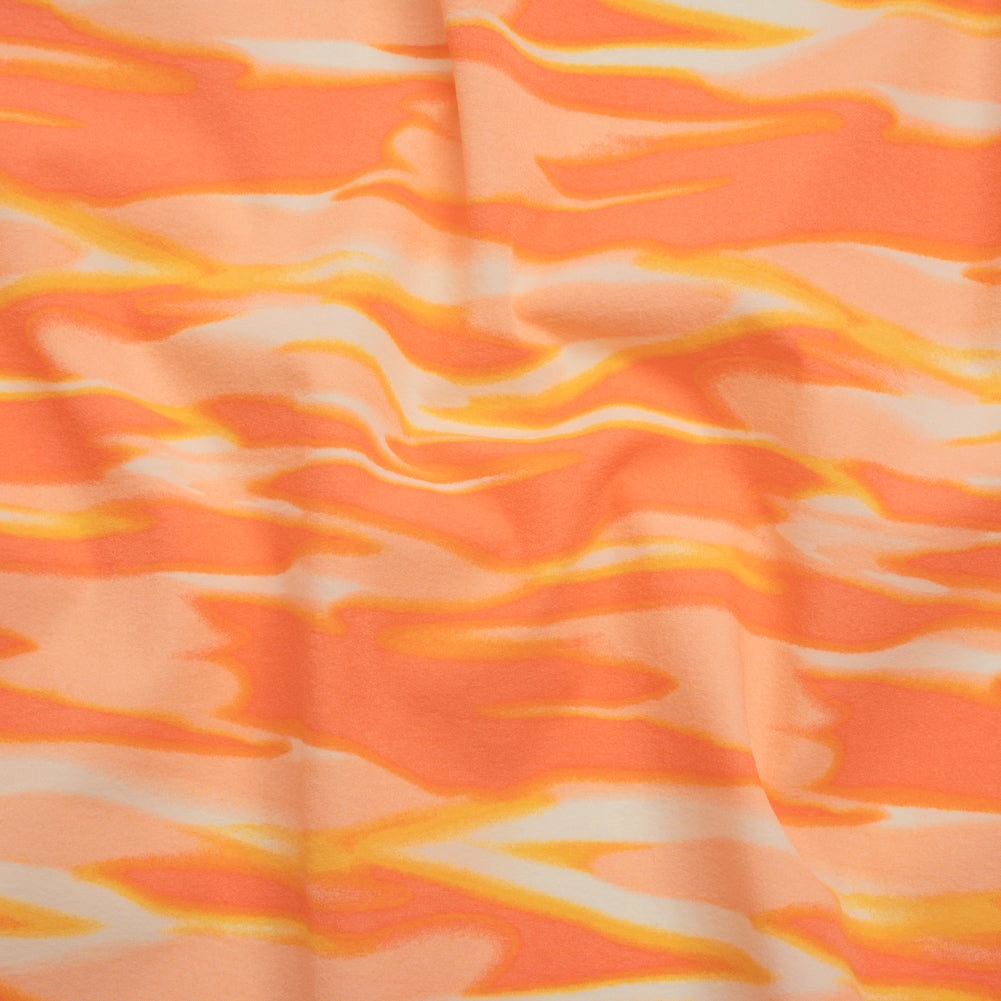Stretch Nylon Crepe Print - Mango Orange and Peach Pink Abstract - Deadstock - Joann Fabrics