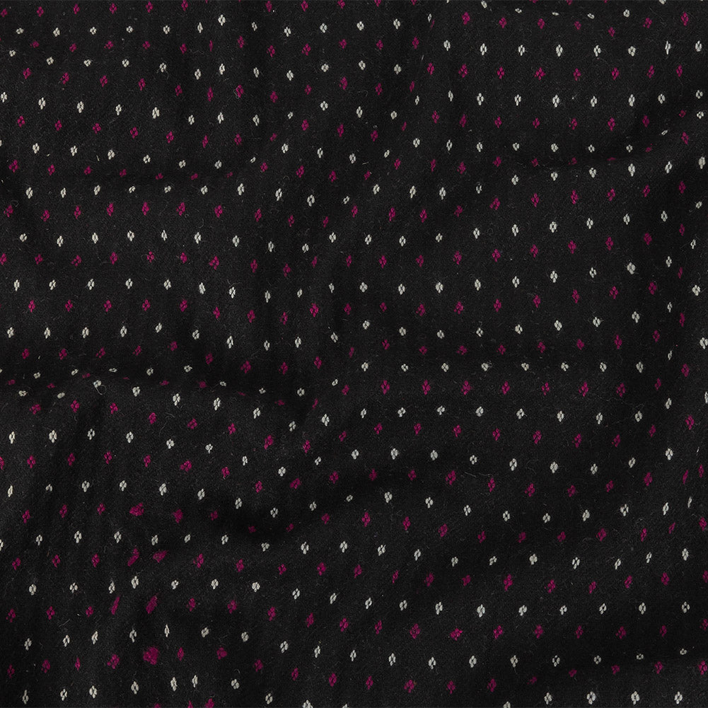 Black, White and Magents Diamonds Brushed Blended Cotton Jacquard - Joann Fabrics