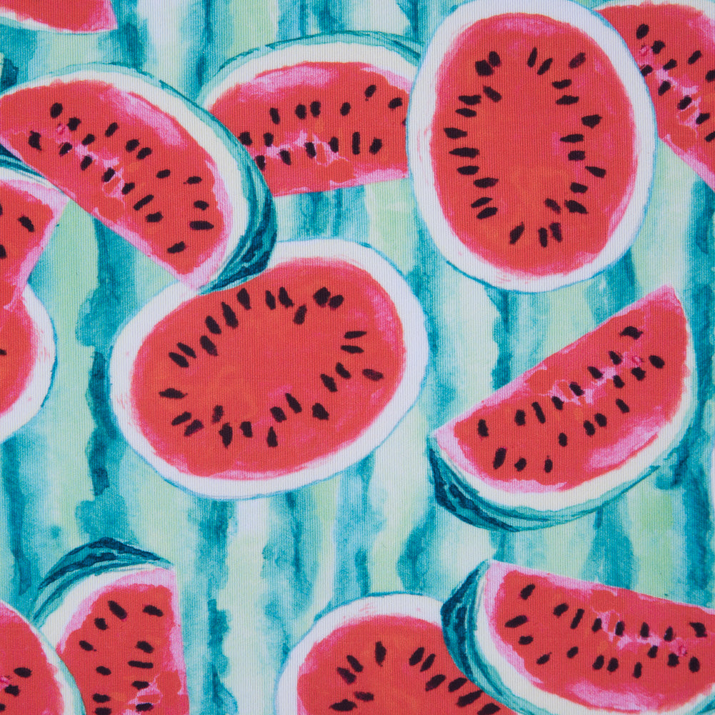 Watermelon Printed Caye UV Protective Compression Swimwear Tricot w/ Aloe Vera Microcapsules - Joann Fabrics