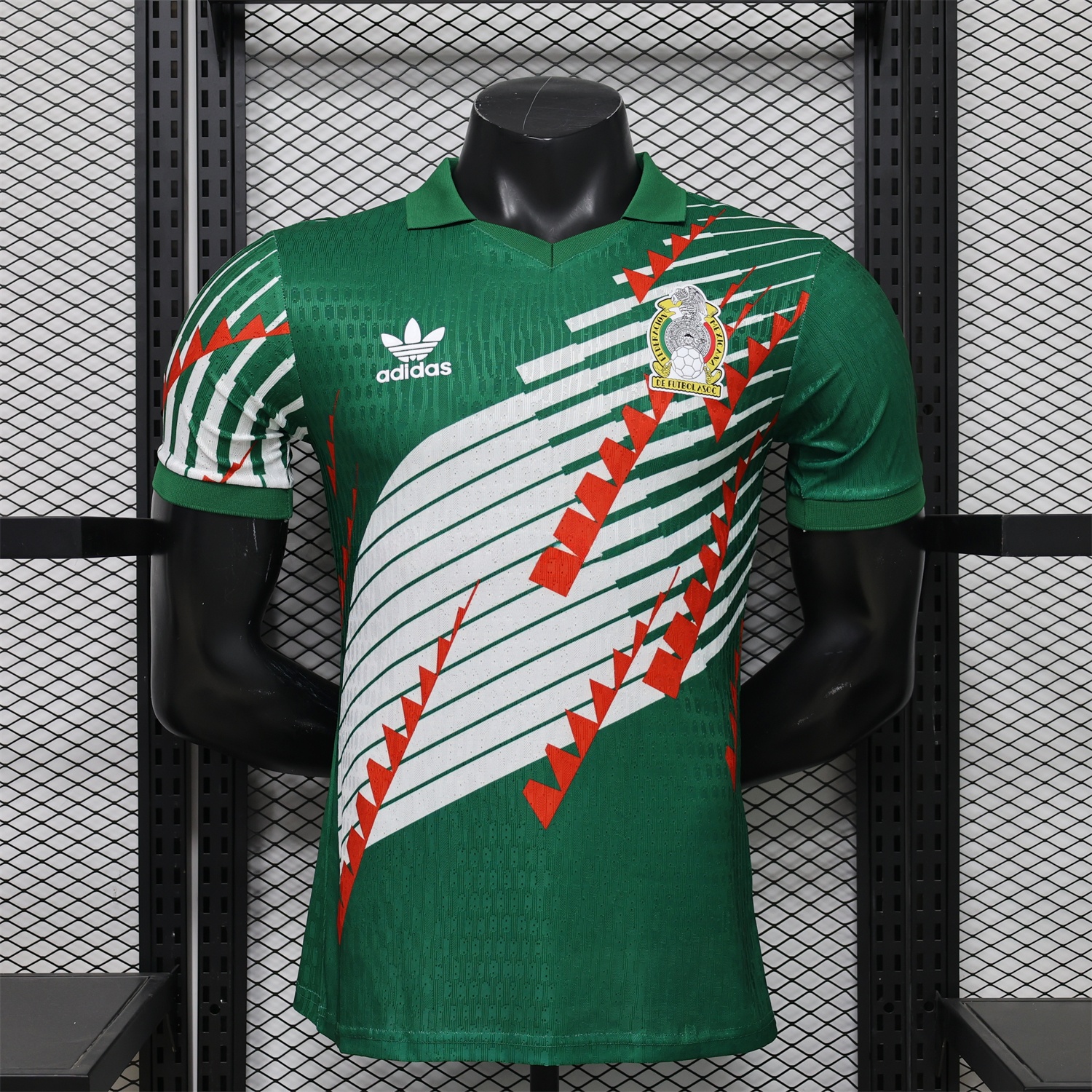 Mexico 2026 Red-White Stripes Green Special Jersey - Player Version - UnitedFutballJersey