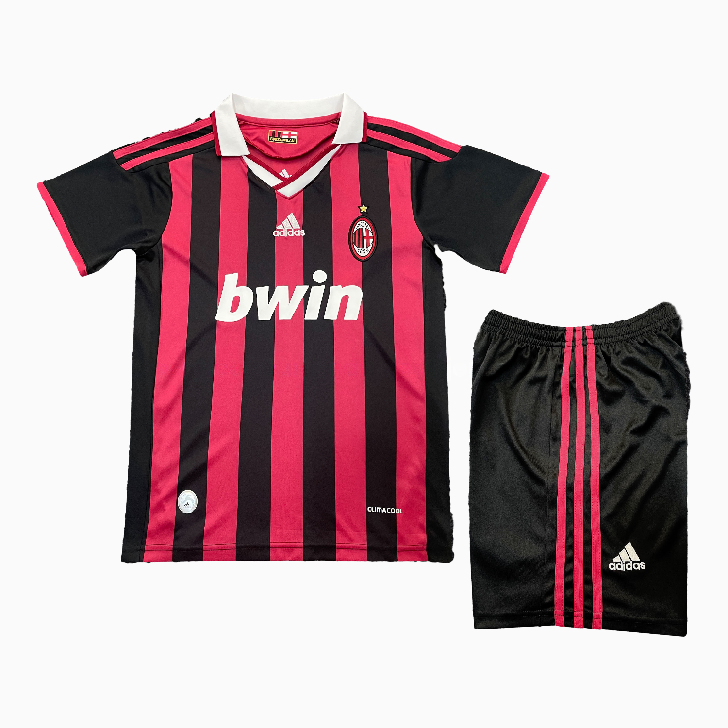 Retro AC Milan 2009-10 Home Red Kids Kit - UnitedFutballJersey