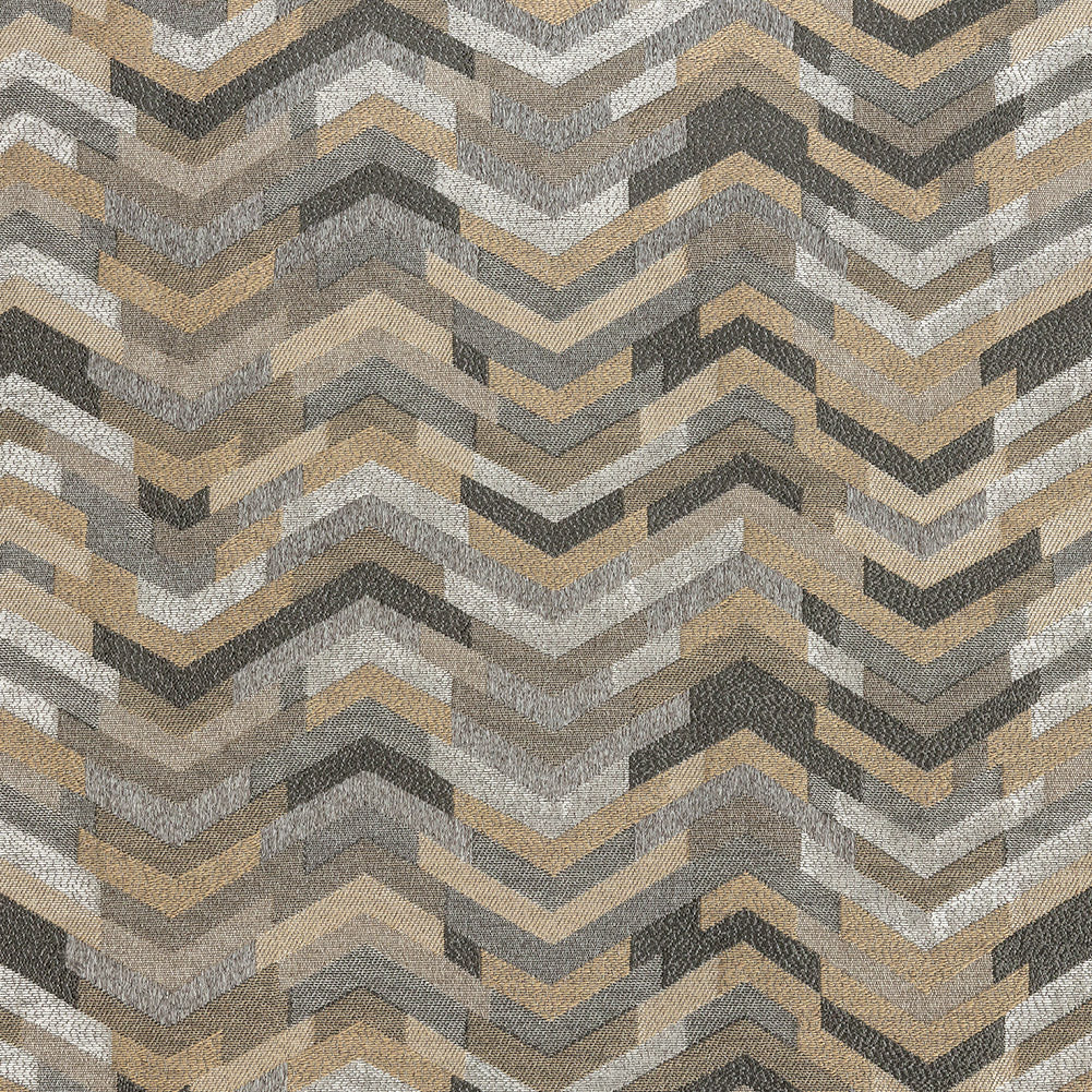 Polyester Jacquard - Graphite Tactile Zig Zags - British Imported - Joann Fabrics