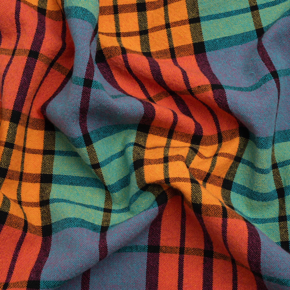 Orange, Green and Blue Plaid Homespun Cotton and Polyester Woven - Joann Fabrics