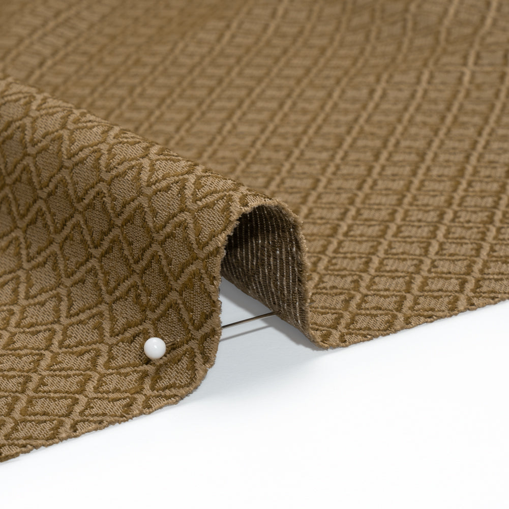 Diamond Tiles Recycled Polyester and Cotton Drapery Jacquard - Brass - British Imported - Joann Fabrics