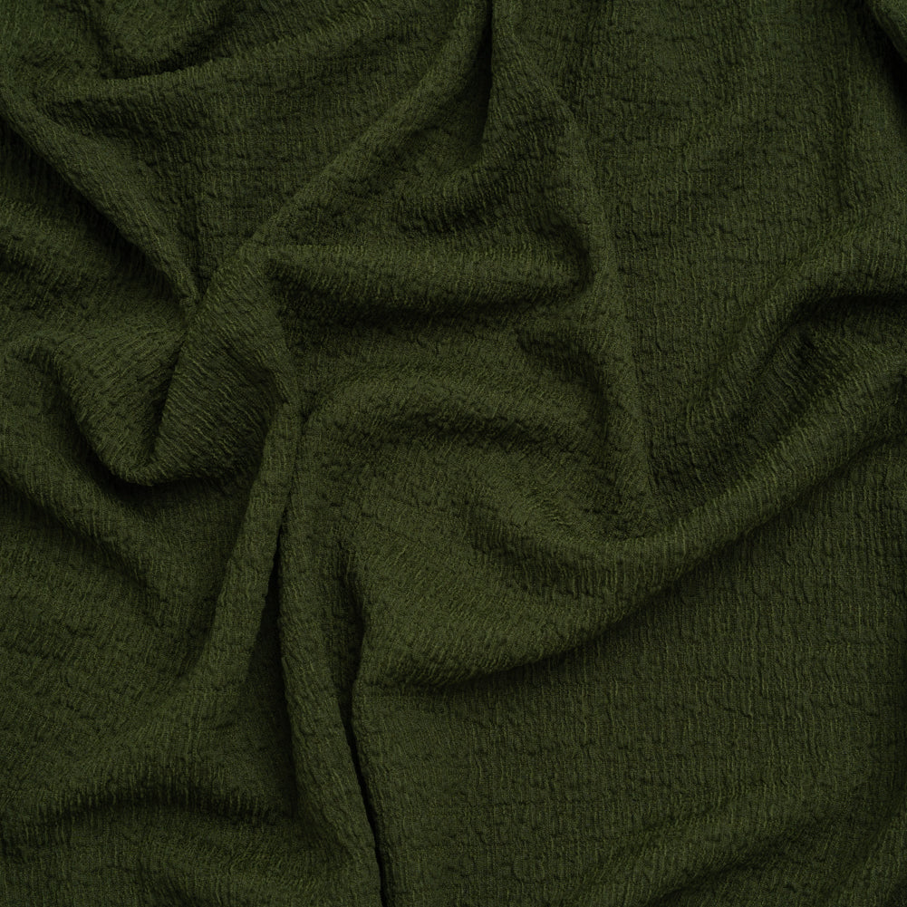 Crinkled Stretch Polyester Sweater Knit - Moss Green - Designer Deadstock - Joann Fabrics