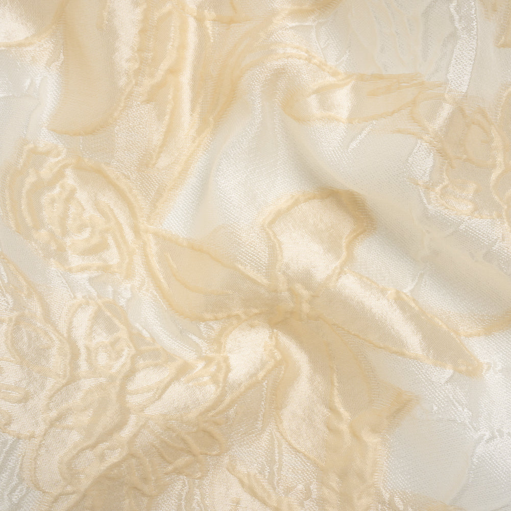 Beige and Cream Floral Sheer Luxury Brocade - Joann Fabrics