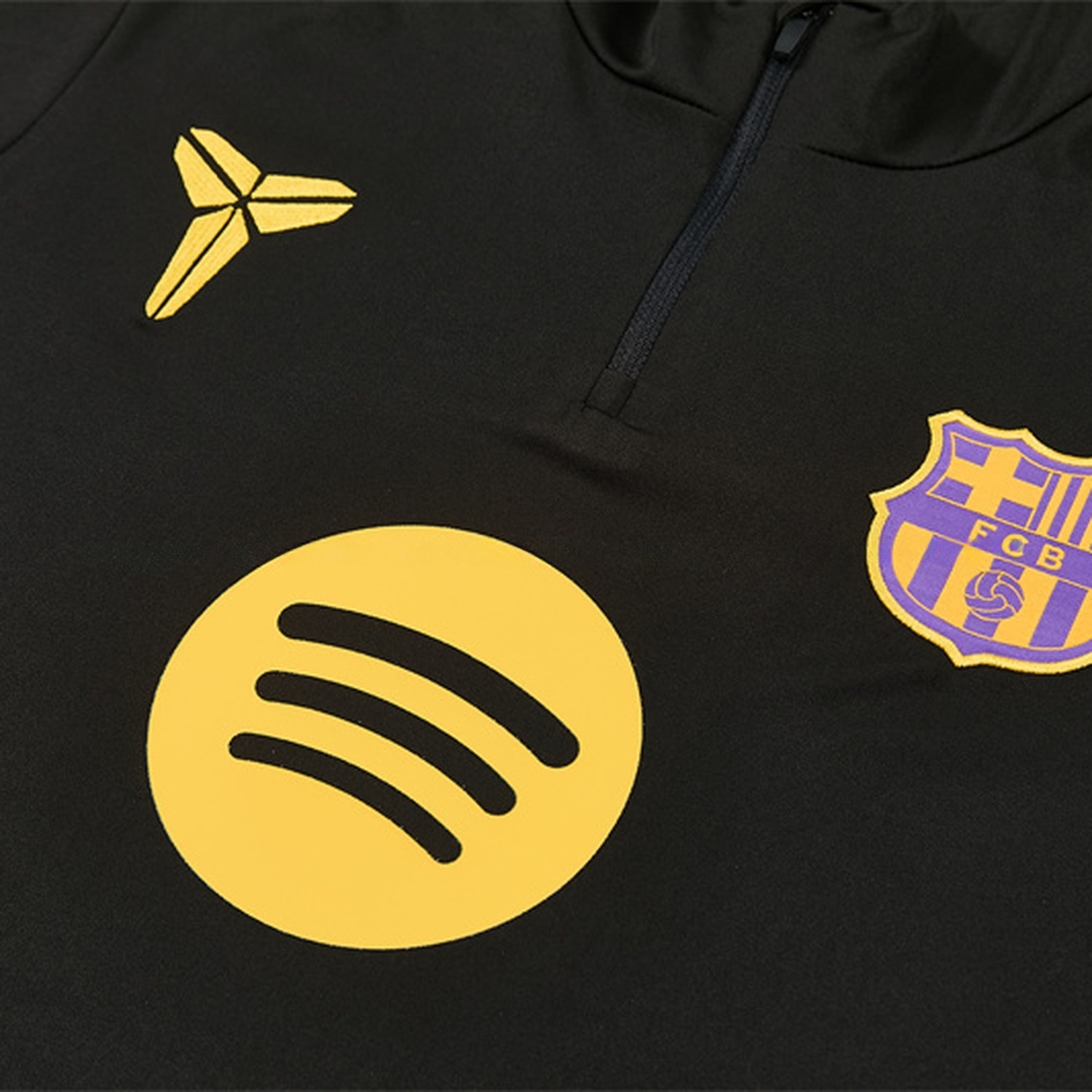 Barcelona 26-27 Purple Trim Kids Long Sleeve Training Set - Black Top & Black Pants - UnitedFutballJersey
