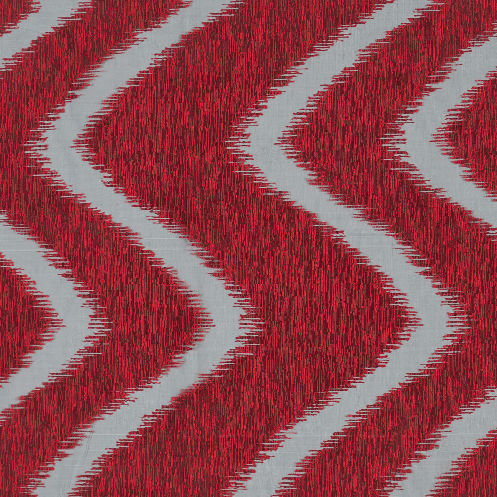 Organza Burnout Jacquard - Red Chevron - Joann Fabrics