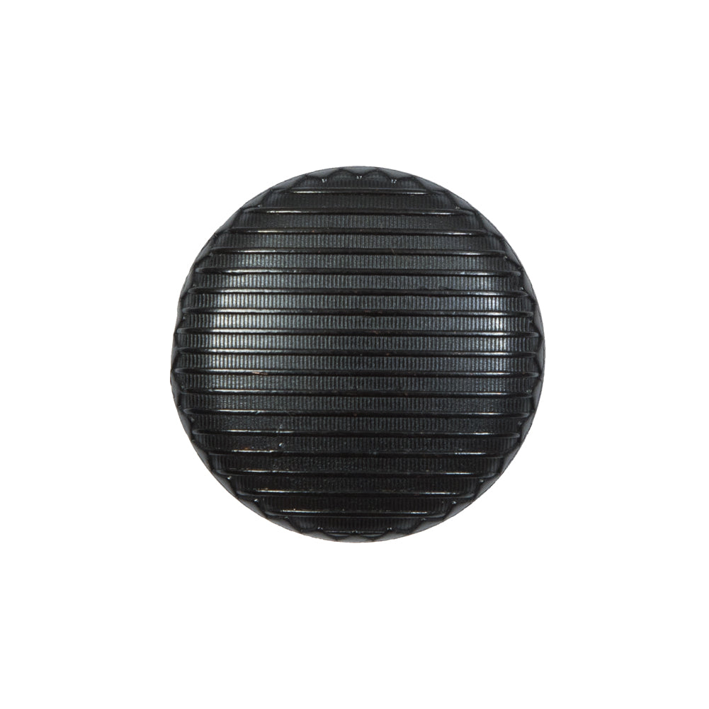 Italian Black Ribbed Metal Shank Back Button - 36L/23mm - Joann Fabrics