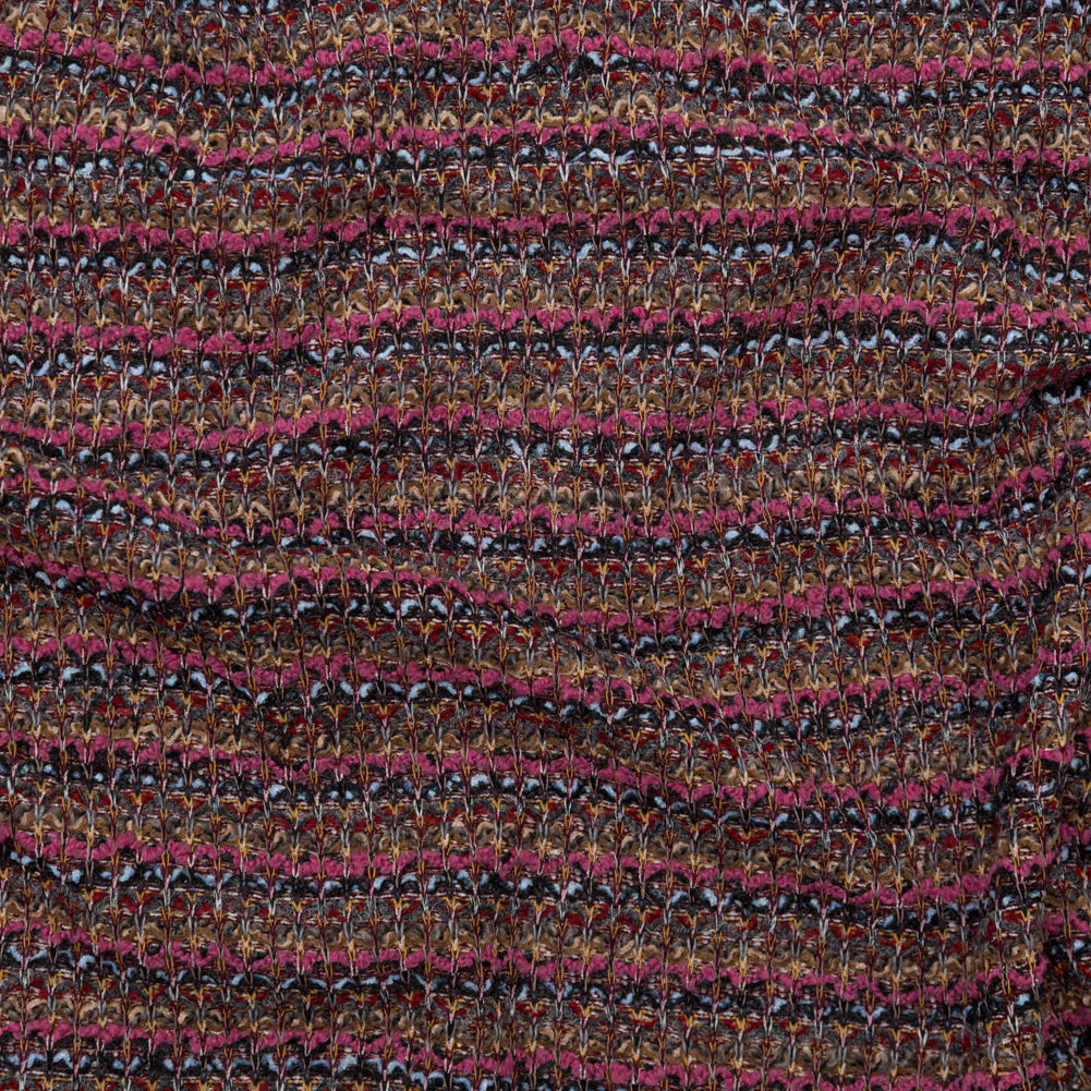 Magenta, Mustard and Navy Striped Blended Wool Knit - Joann Fabrics