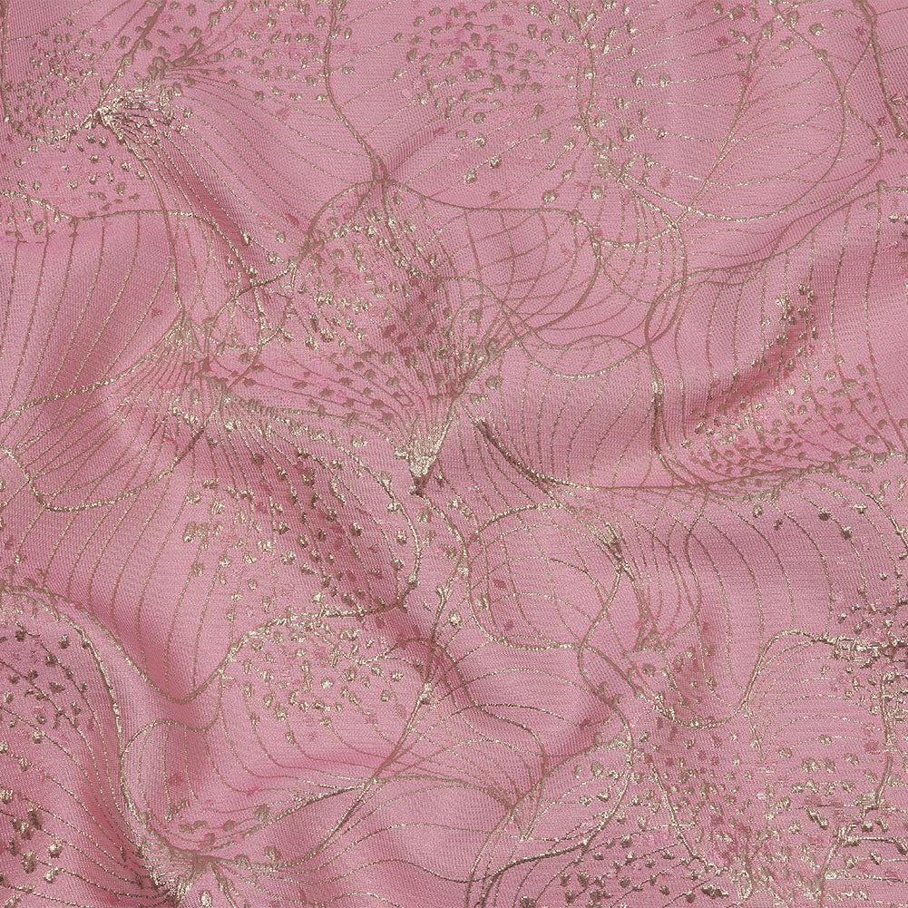 Metallic Gold and Pink Lines and Dots Luxury Brocade - Joann Fabrics