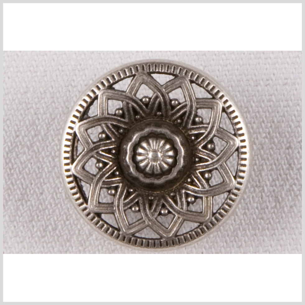 Silver Decorative Metal Flower Shank-Back Coat Button - 36L/23mm - Joann Fabrics