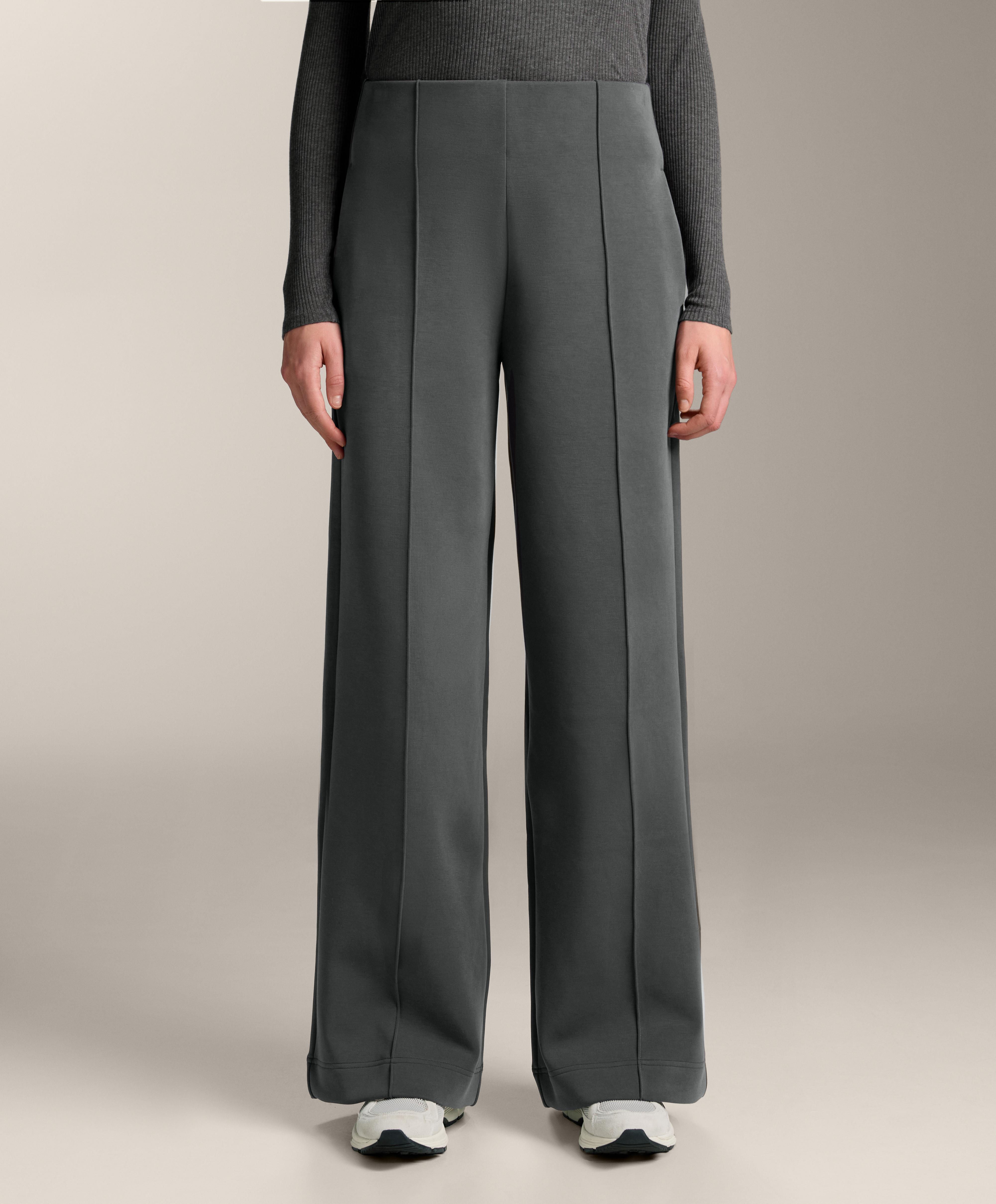 Super high-rise straight-leg trousers with brushed modal