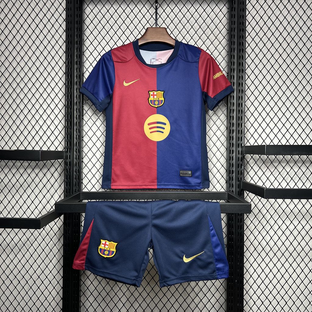 2024/2025 Barcelona Home No Spotify Football Shirt 1:1 Thai Quality Kids Size