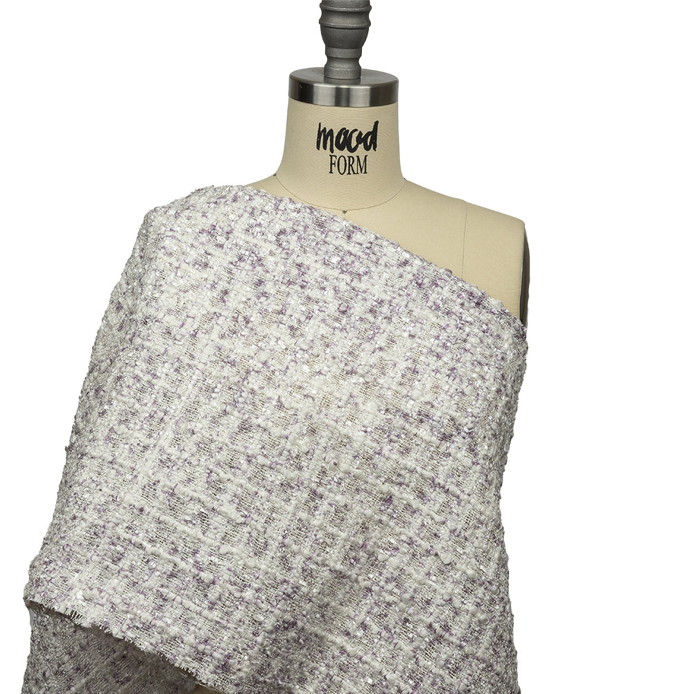 Newcastle White Sand and Lavender Frost Viscose and Acrylic Chenille Tweed - Joann Fabrics