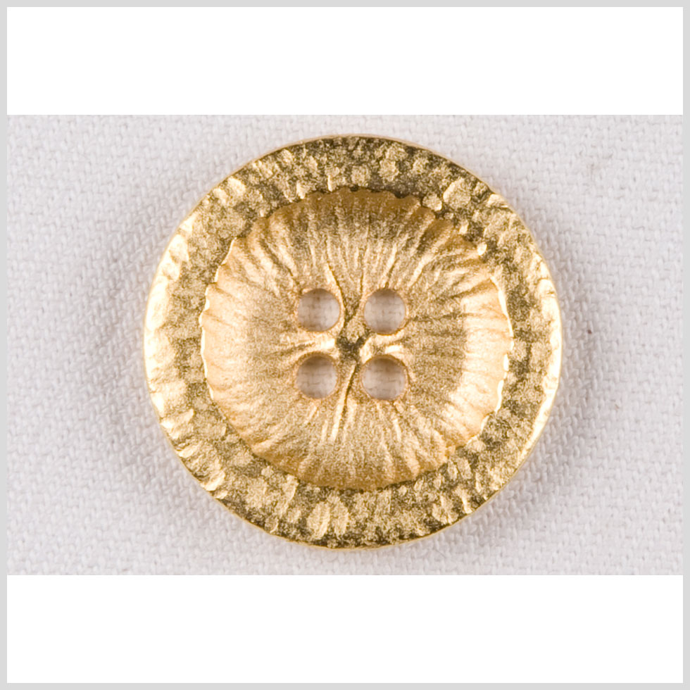 Metal 4-Hole Button - 44L/28mm - Light Gold Textured Rolled Rim - Joann Fabrics