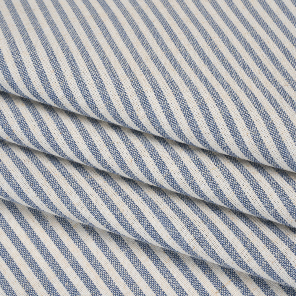 Recycled Polyester Blend Woven - Navy Candy Stripes - British Imported - Joann Fabrics