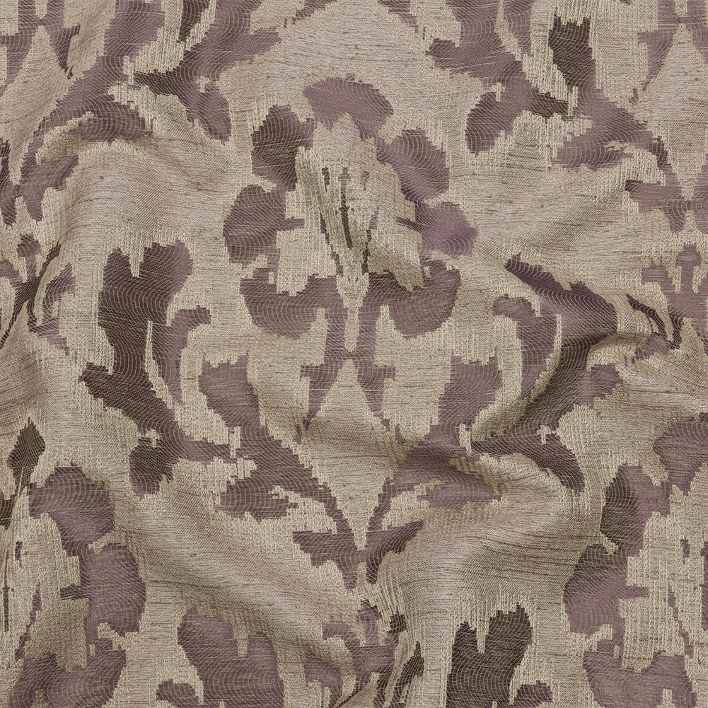 Dusty Lilac and Oatmeal Abstracted Leaves Polyester Jacquard - Joann Fabrics