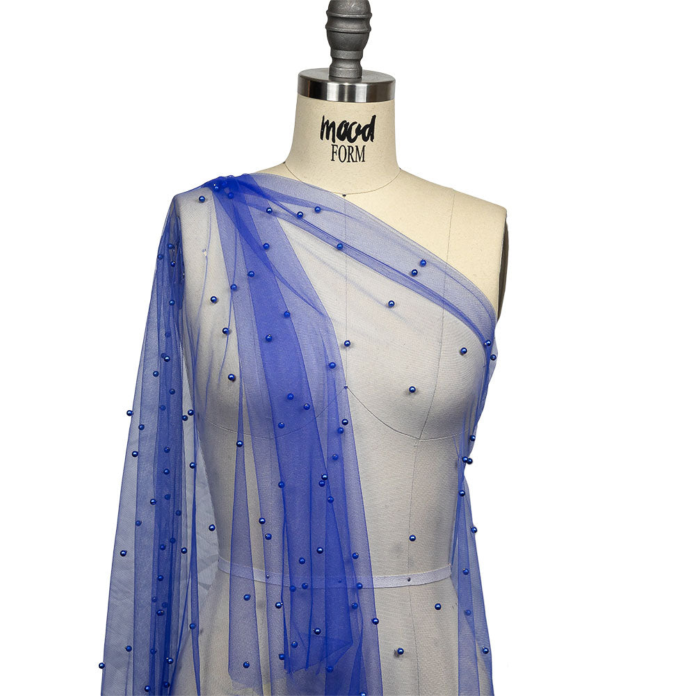 Beaded Tulle - Cobalt - Sylvie Collection - Joann Fabrics