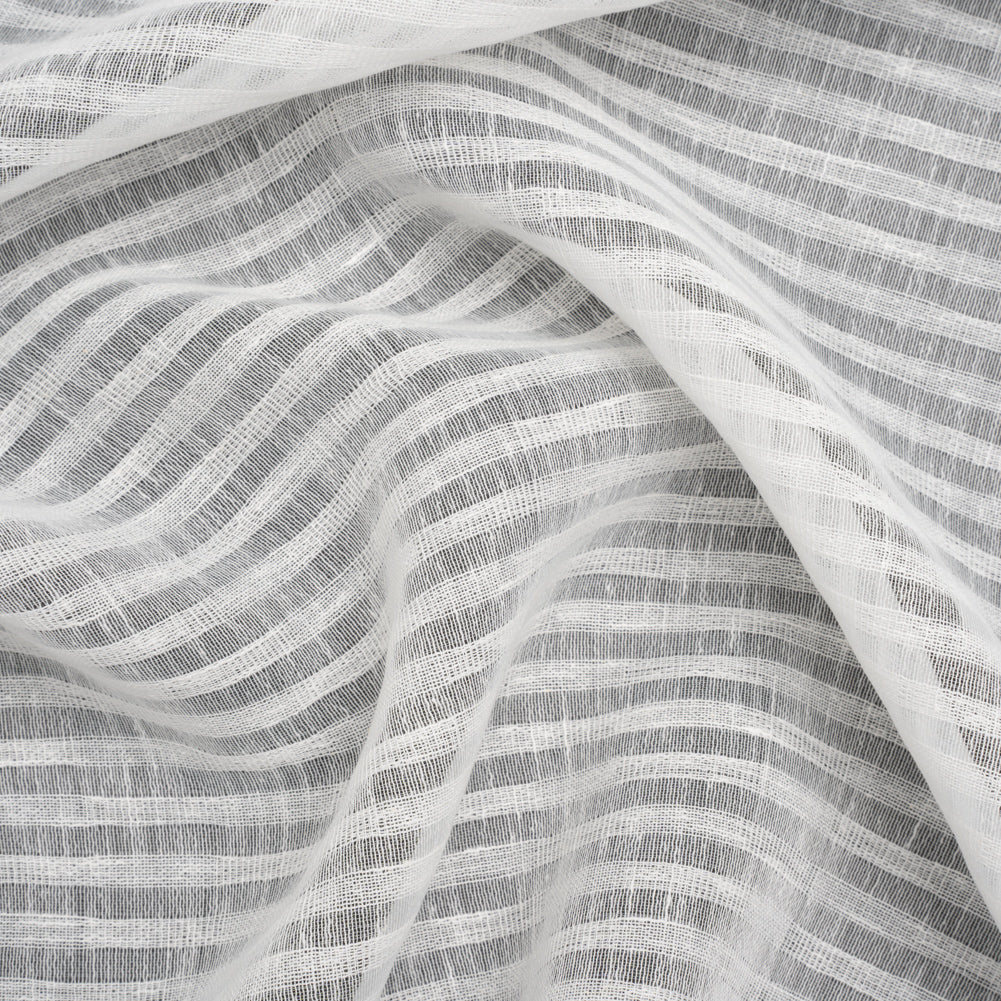 Slubbed Double Wide Drapery Sheers Woven - Chalk Sheer Stripes - British Imported - Joann Fabrics
