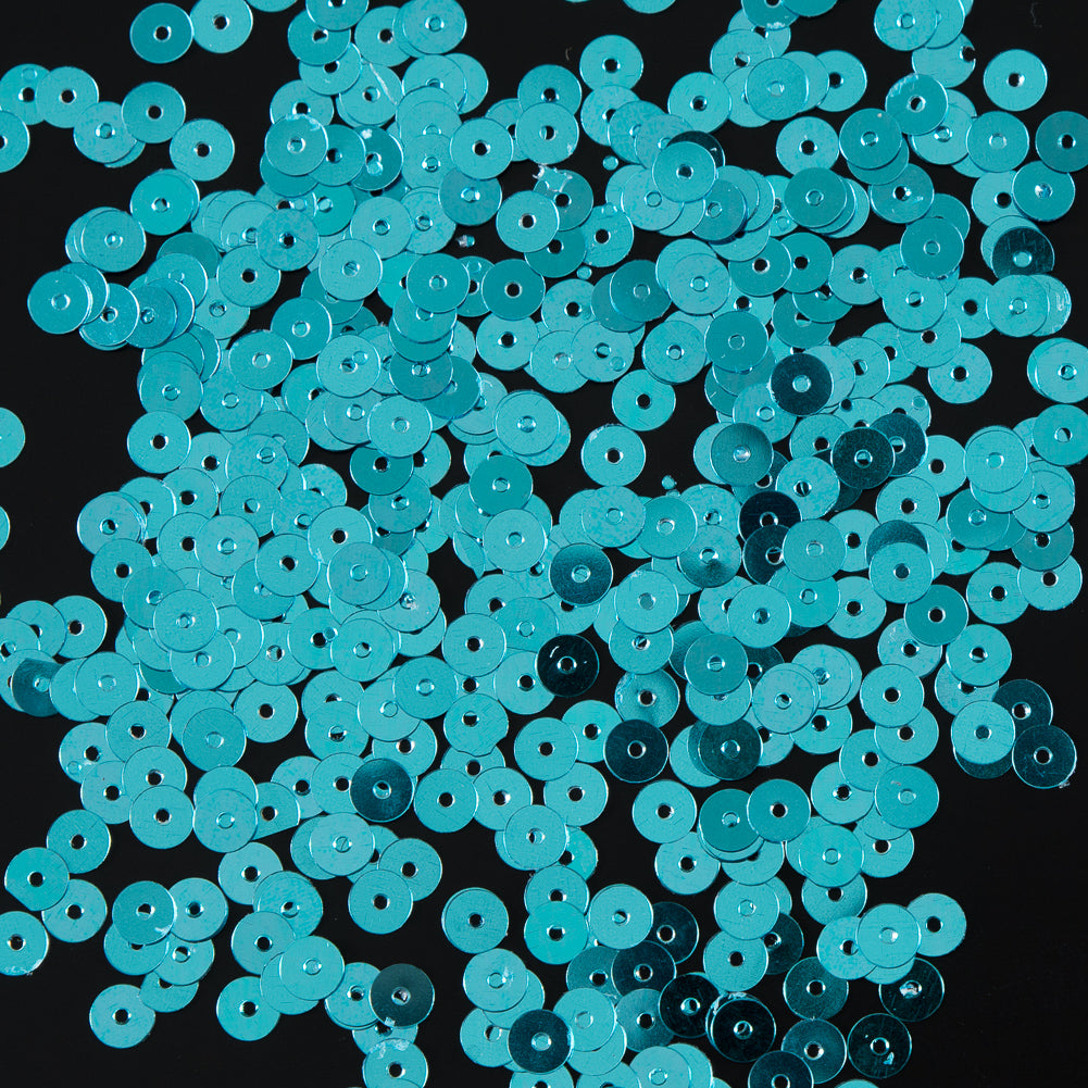 Bag of Turquoise Color Loose Sequins with Silver Back - 5mm - Joann Fabrics