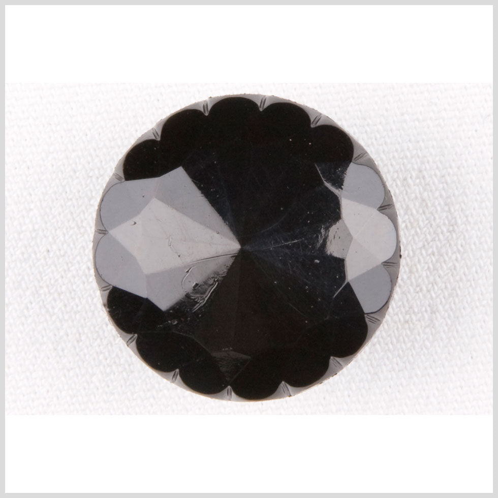 Plastic Shank Back Button - 24L/15mm - Black Black Flower Petal Rim - Joann Fabrics