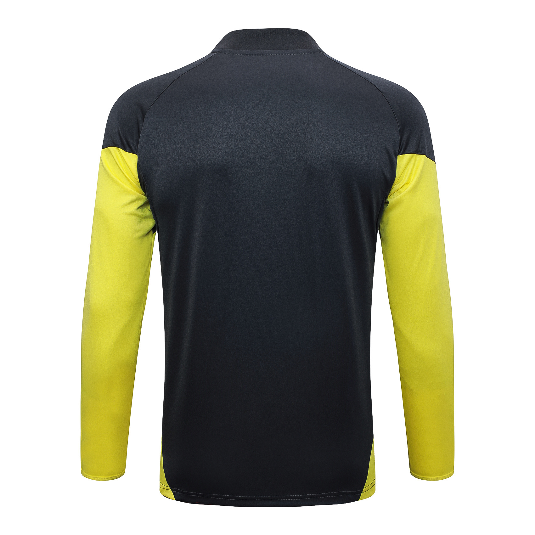 2025/2026 Real Madrid Dark gray with yellow sleeves Half-Pull Training Suit Football Shirt 1:1 Thai Quality Set