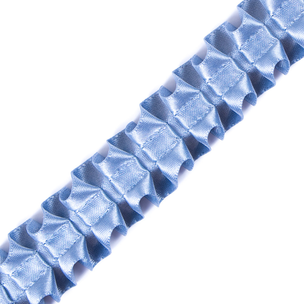 Italian Colonial Blue Box Pleated Trimming - 1