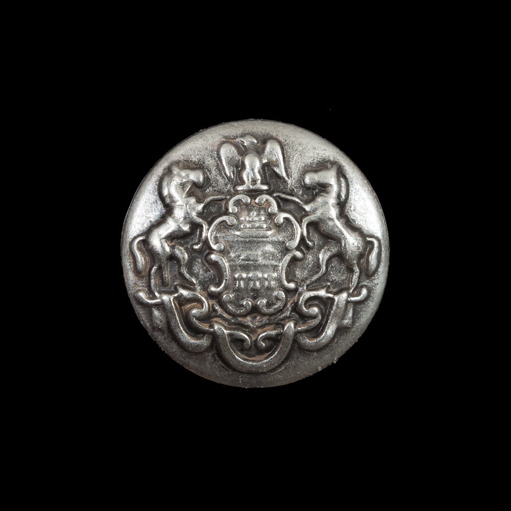 Italian Silver Metal Crest Button - 36L/23mm - Joann Fabrics